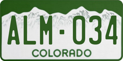 CO license plate ALM034