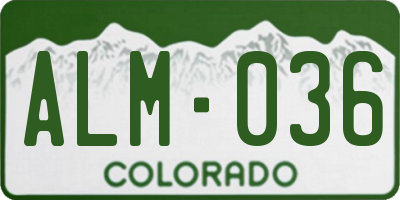 CO license plate ALM036