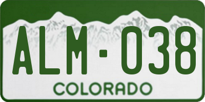 CO license plate ALM038