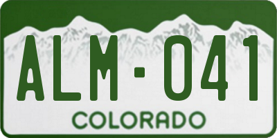 CO license plate ALM041