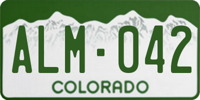CO license plate ALM042