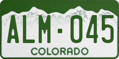 CO license plate ALM045