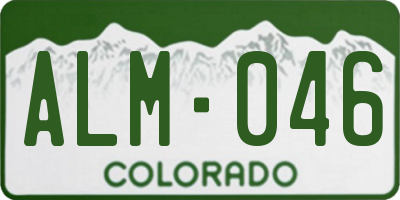CO license plate ALM046