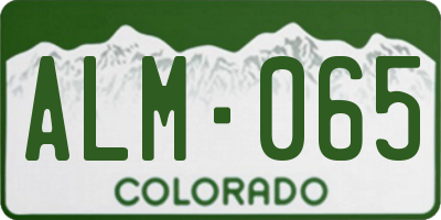 CO license plate ALM065
