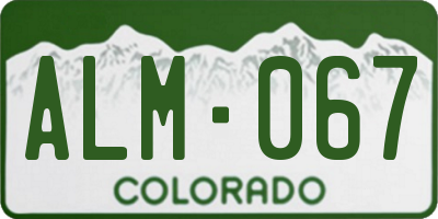 CO license plate ALM067
