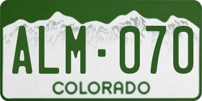 CO license plate ALM070