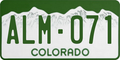 CO license plate ALM071