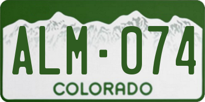 CO license plate ALM074