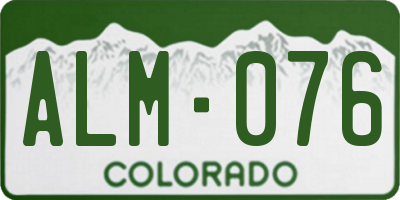 CO license plate ALM076