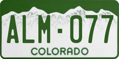 CO license plate ALM077