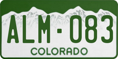 CO license plate ALM083