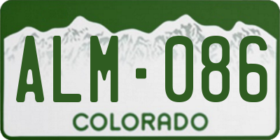 CO license plate ALM086
