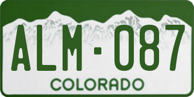 CO license plate ALM087