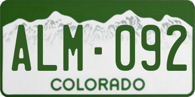 CO license plate ALM092