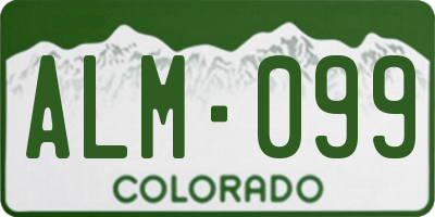 CO license plate ALM099
