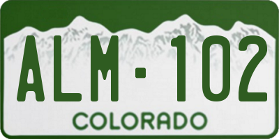 CO license plate ALM102