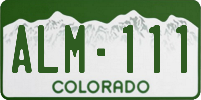 CO license plate ALM111
