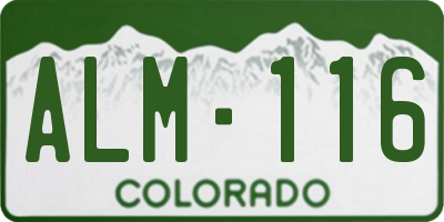 CO license plate ALM116
