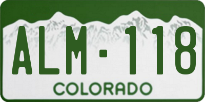 CO license plate ALM118