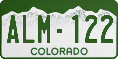 CO license plate ALM122