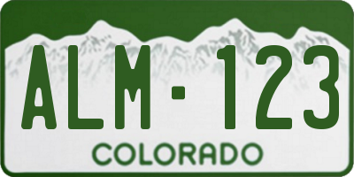 CO license plate ALM123