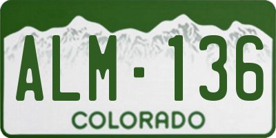 CO license plate ALM136