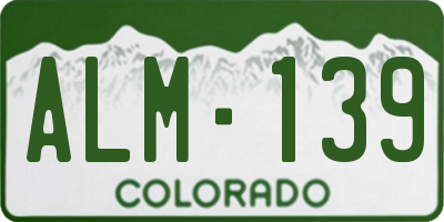 CO license plate ALM139