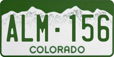 CO license plate ALM156
