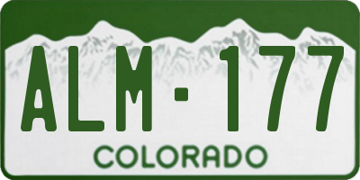 CO license plate ALM177
