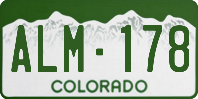 CO license plate ALM178