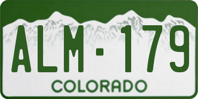 CO license plate ALM179