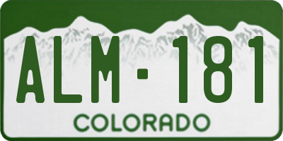 CO license plate ALM181