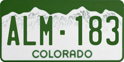 CO license plate ALM183