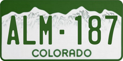 CO license plate ALM187