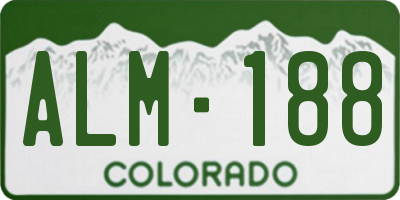 CO license plate ALM188