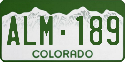 CO license plate ALM189