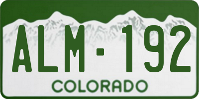 CO license plate ALM192