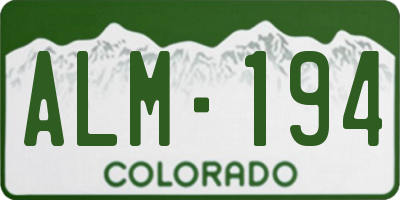 CO license plate ALM194