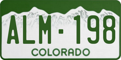 CO license plate ALM198