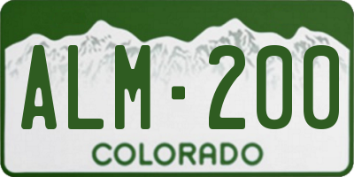 CO license plate ALM200