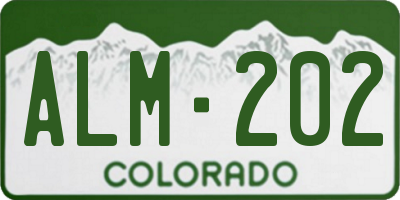 CO license plate ALM202