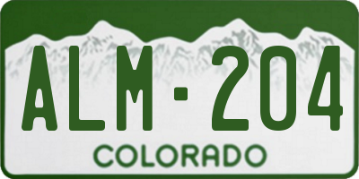 CO license plate ALM204