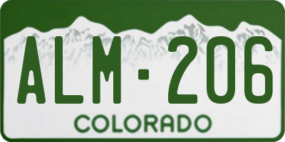 CO license plate ALM206