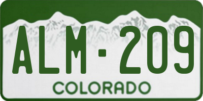 CO license plate ALM209