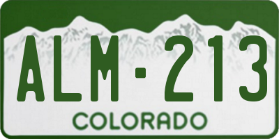 CO license plate ALM213