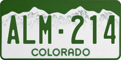 CO license plate ALM214