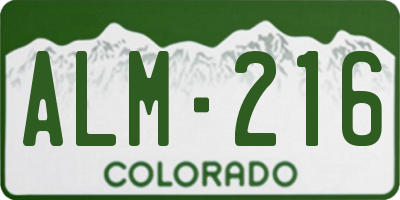 CO license plate ALM216