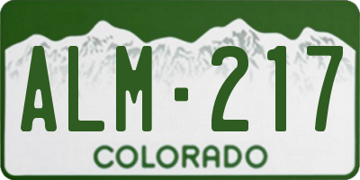 CO license plate ALM217