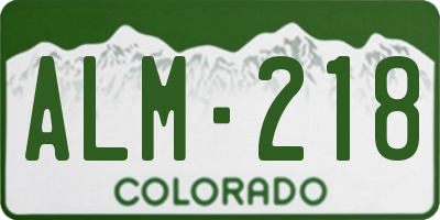 CO license plate ALM218