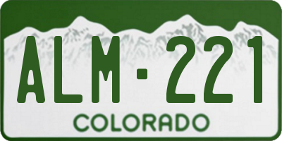 CO license plate ALM221